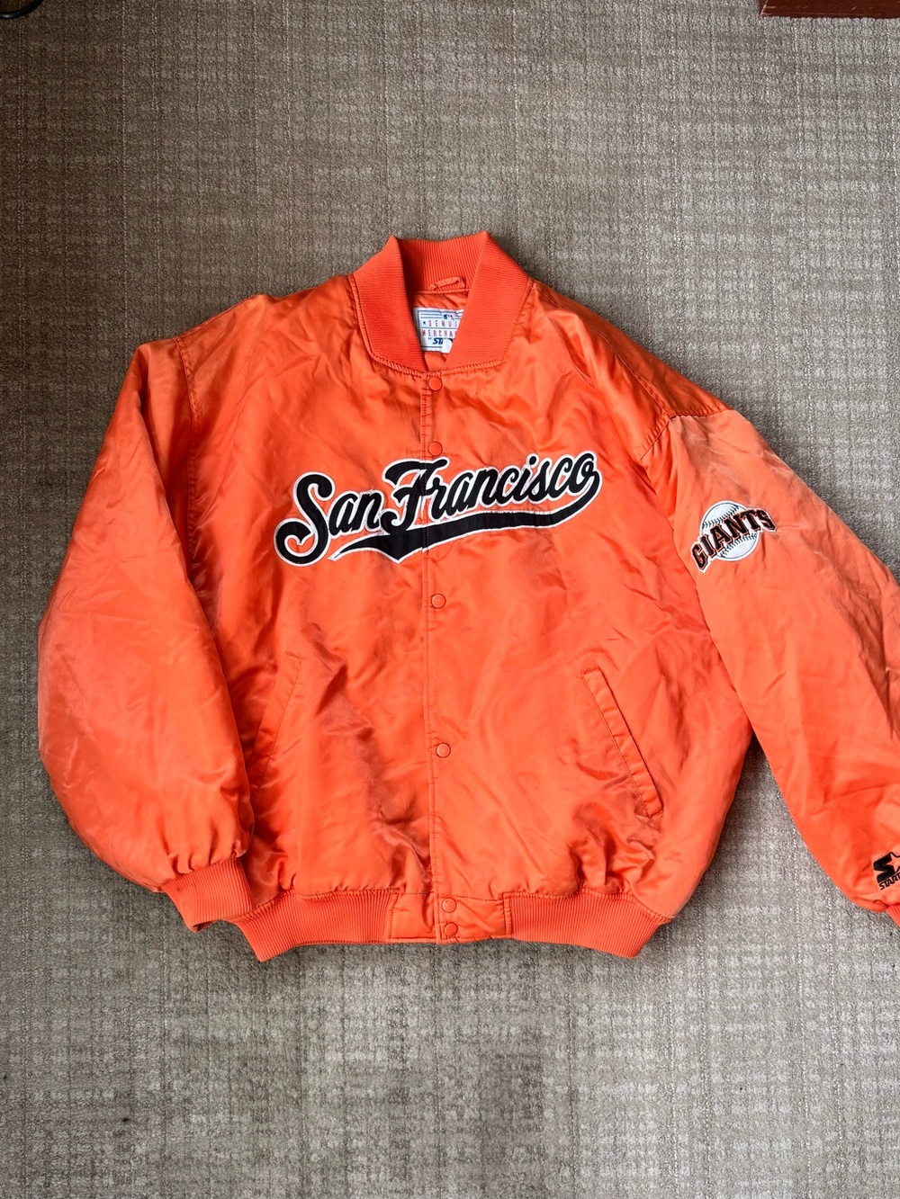 Vintage 90s Satin San Francisco Giants Starter bomber jacket